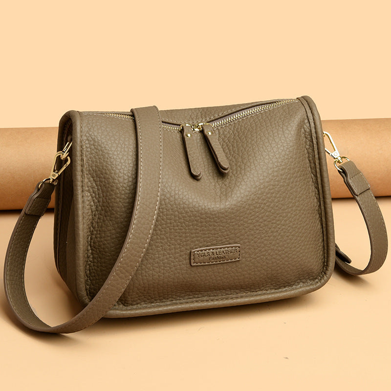 Women's Large Capacity Fashionable Simple Textured Korean Shoulder Bags