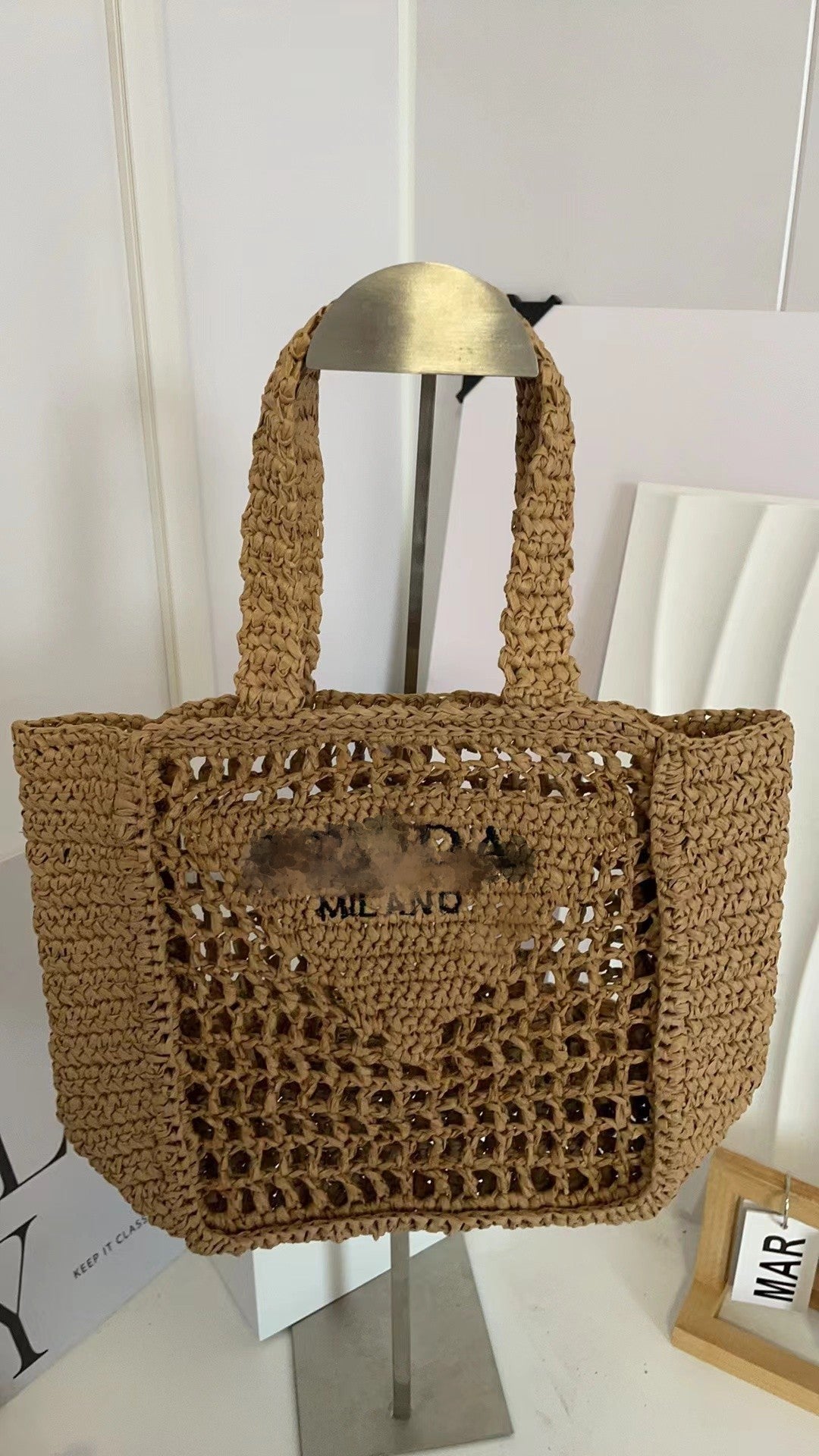 Grass Paper String Encryption Hand-woven Lan Handbags