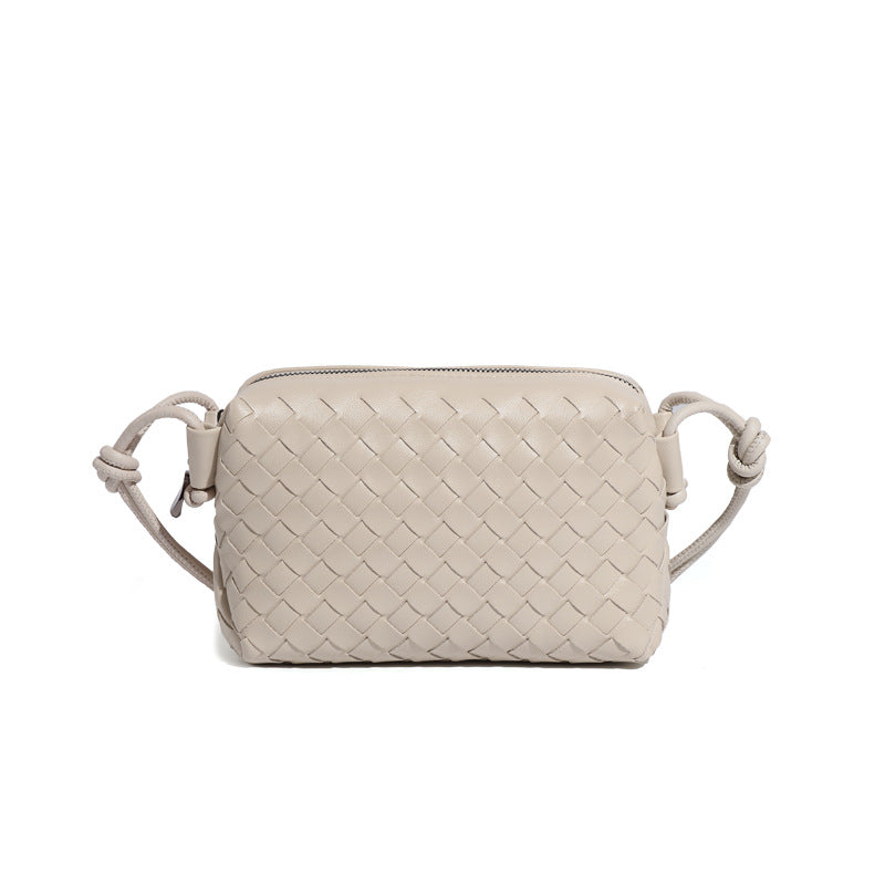 Women's Hand-woven Simple Trendy Black White Chessboard Bags