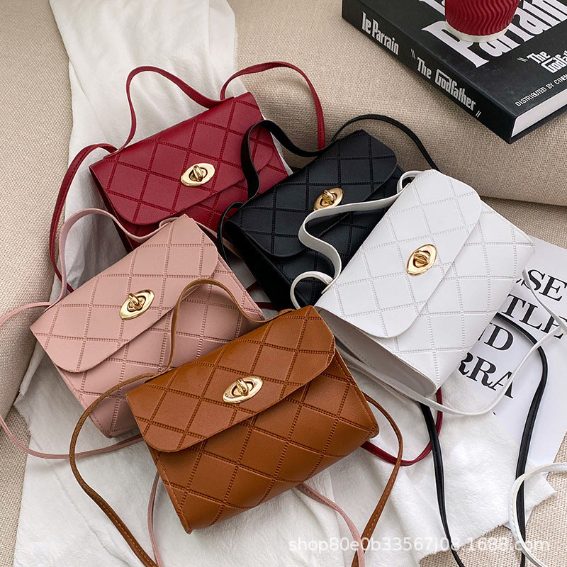 Rhombus Striped Korean Style Fashion Trendy Small Square Bags