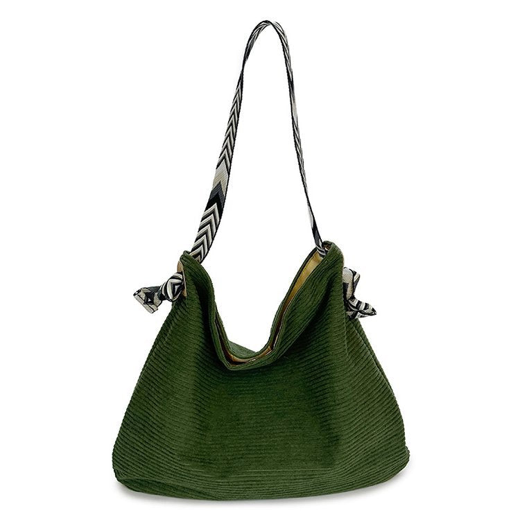 Women's Idle Style Large Capacity Underarm Corduroy Easy Women's Shoulder Bag