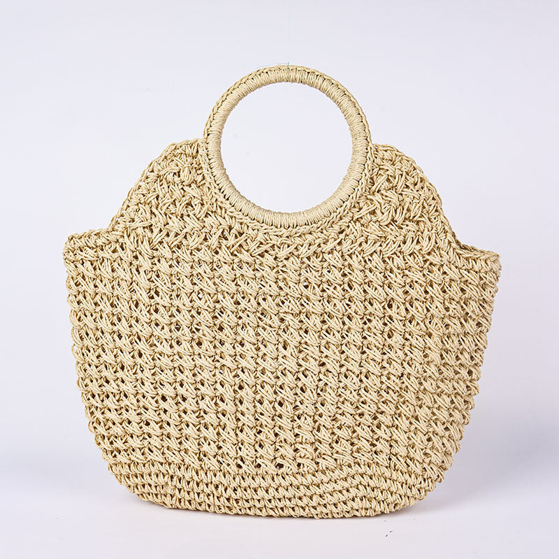 Women's Handmade Straw Large Capacity Woven Vacation Handbags