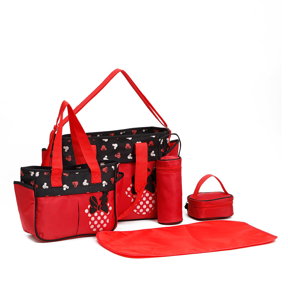 Mummy Set Water-repellent Out Diaper Fashion Cartoon Pattern Bags