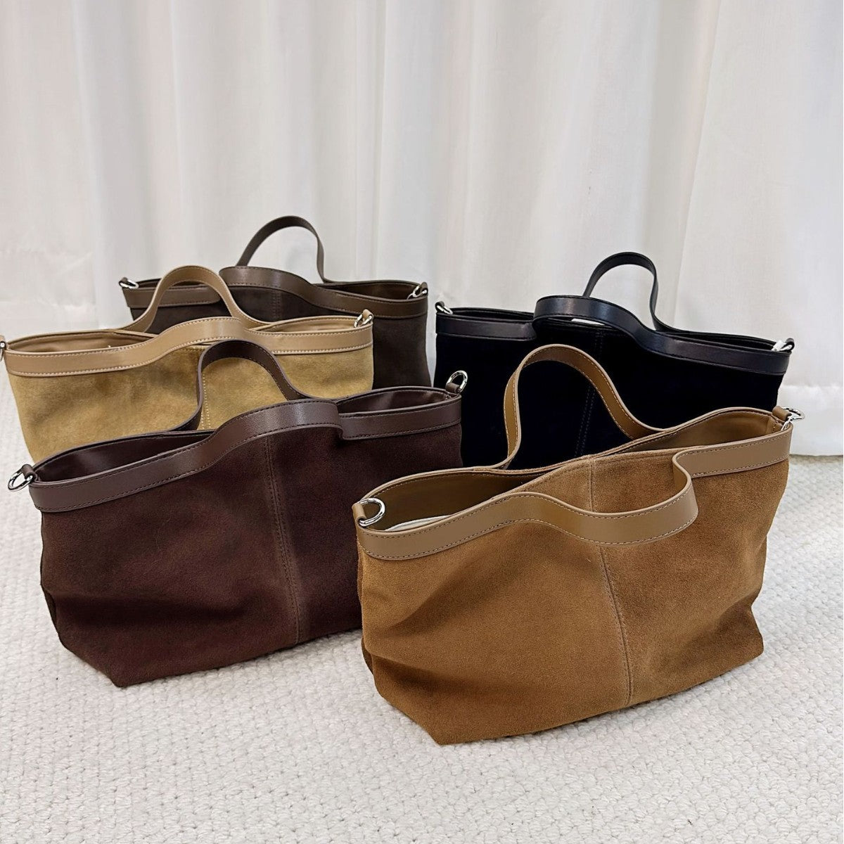 Women's Niche Frosted Cowhide Idle Style Retro Handbags