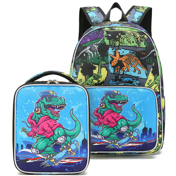 Children's Primary Three-piece Suit Dinosaur Printed Elementary School Students' Schoolbags