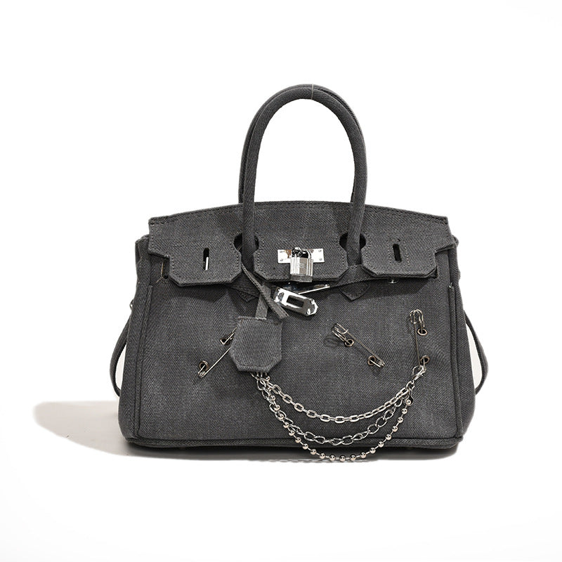 Retro Distressed Spoof Pin Rag Beggar Bags