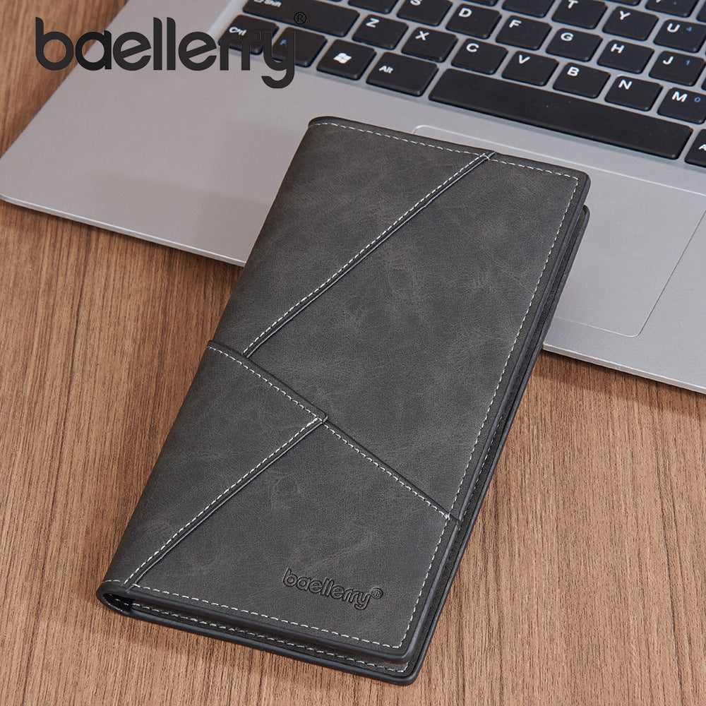 Men's Fashion Long Frosted Open Multiple Slots Large Capacity Men's Wallet