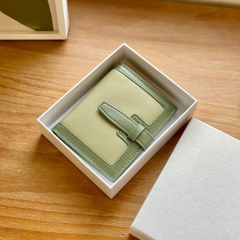 Slouchy Unique Leather Short Design Cute Ladies Wallets