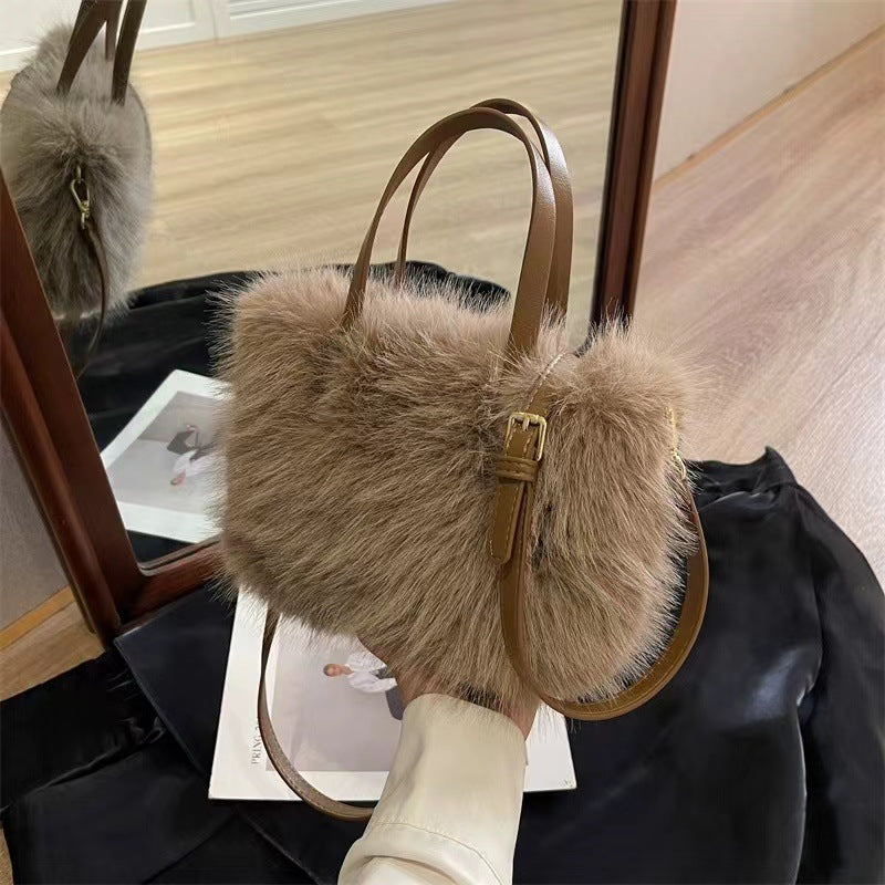 Popular Plush Winter Versatile Korean Style Tote Bags