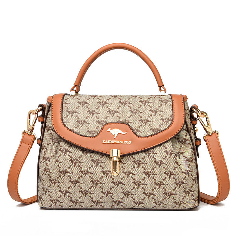 Classy Women's Fashion Color Contrast Printed Shoulder Bags