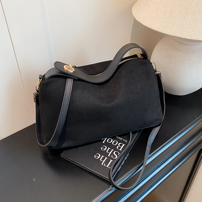 Women's Retro Matte Solid Color Deerskin Veet Bags