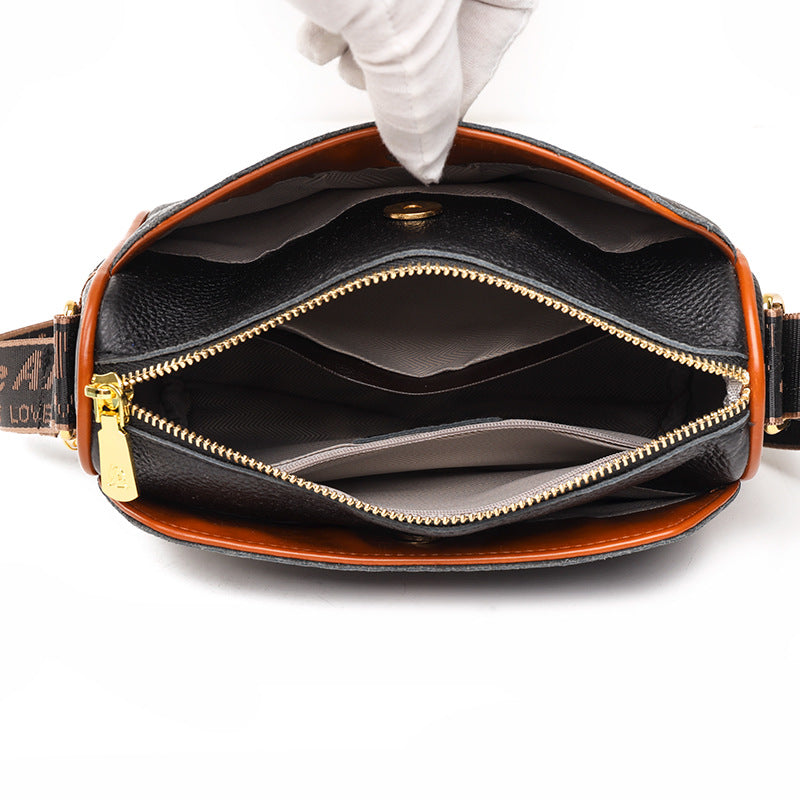 Women's Leather Fashionable Large Capacity First Layer Shoulder Bags