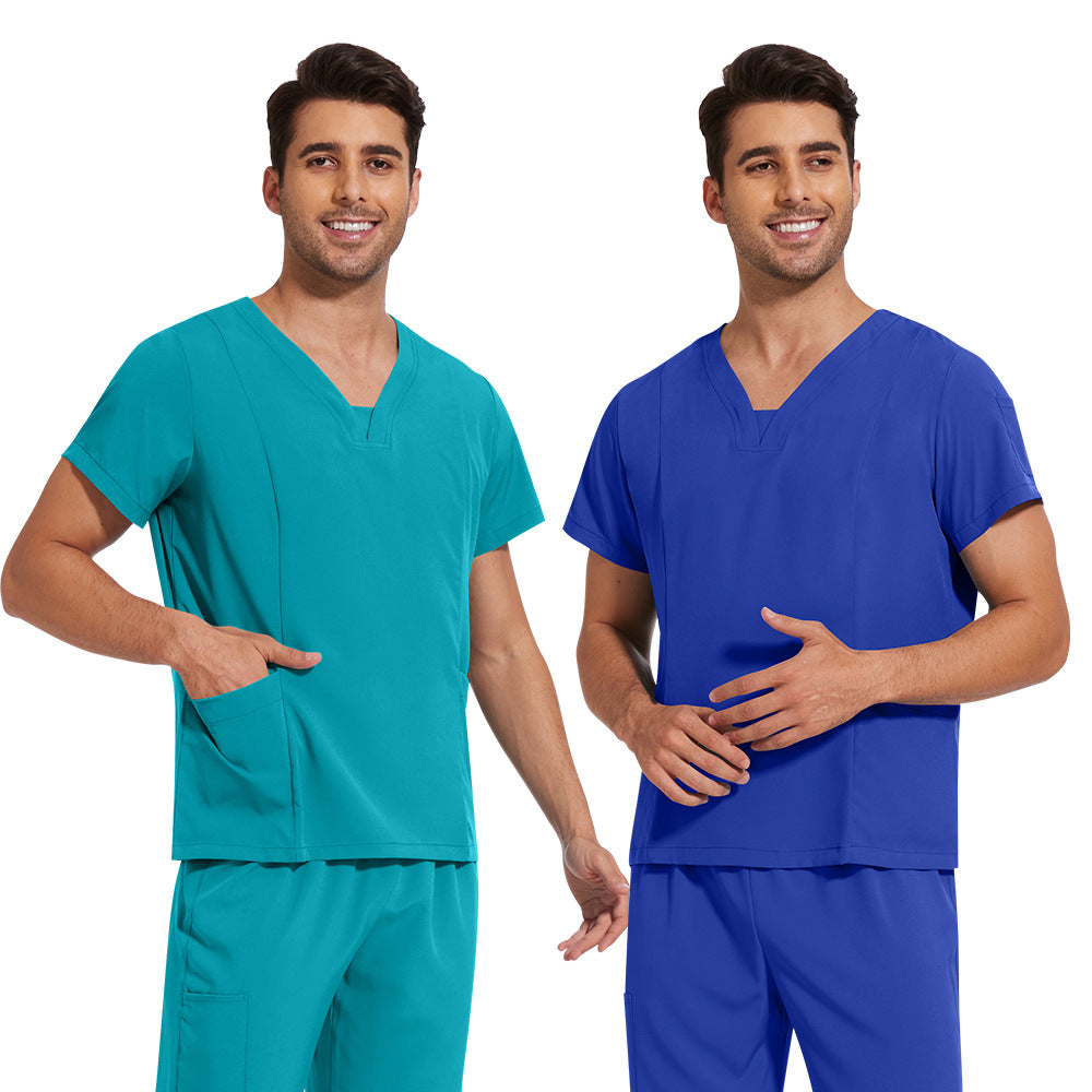 Men's Solid Color Thin Casual Comfortable Short-sleeved Trousers Uniform