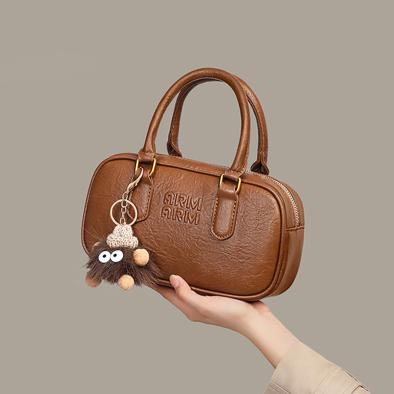 Women's Summer Niche Retro Bowling Portable Women's Handbag