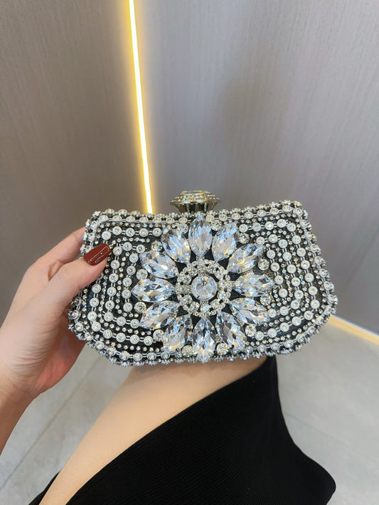 Women's Banquet Full Diamond Clutch Rhinestone Cheongsam Dinner Evening Bags
