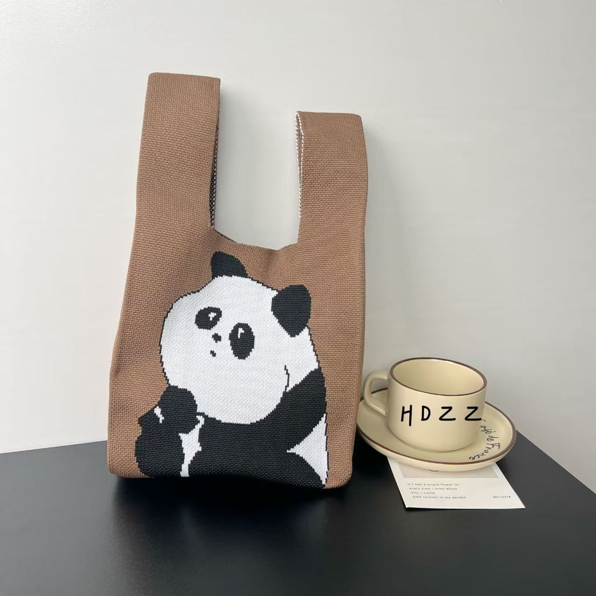 Women's Cute Panda Knitted Gift Niche High-grade Women's Handbag