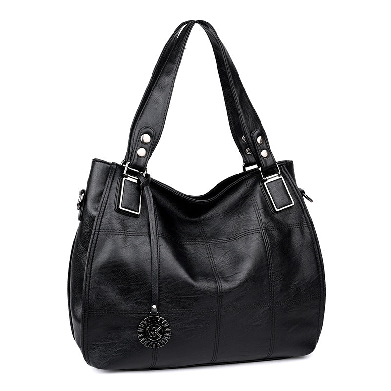 Women's Large Capacity Korean Stitching Embroidery Thread Crossbody Bags