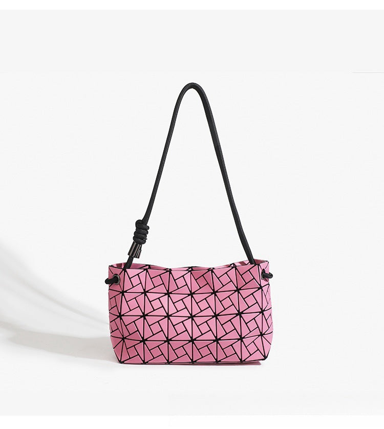 Women's High Quality Rhombus Geometric Underarm Drawstring Bags