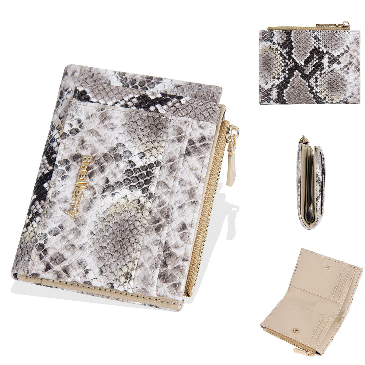 Women's High-grade Snake Pattern Multiple Slots Zipper Ladies Wallet