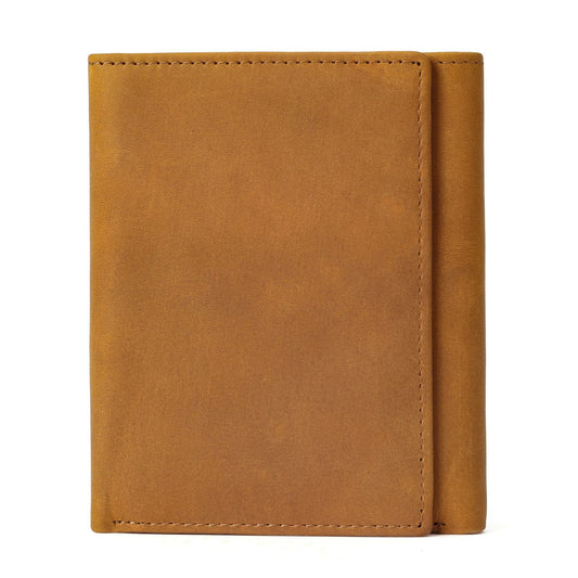 Men's For Husband Three-fold Crazy Horse Leather Men's Wallets