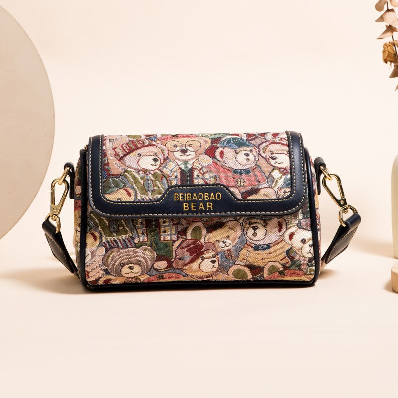 Fashion Color Contrast Single Room White Western Style Shoulder Bags