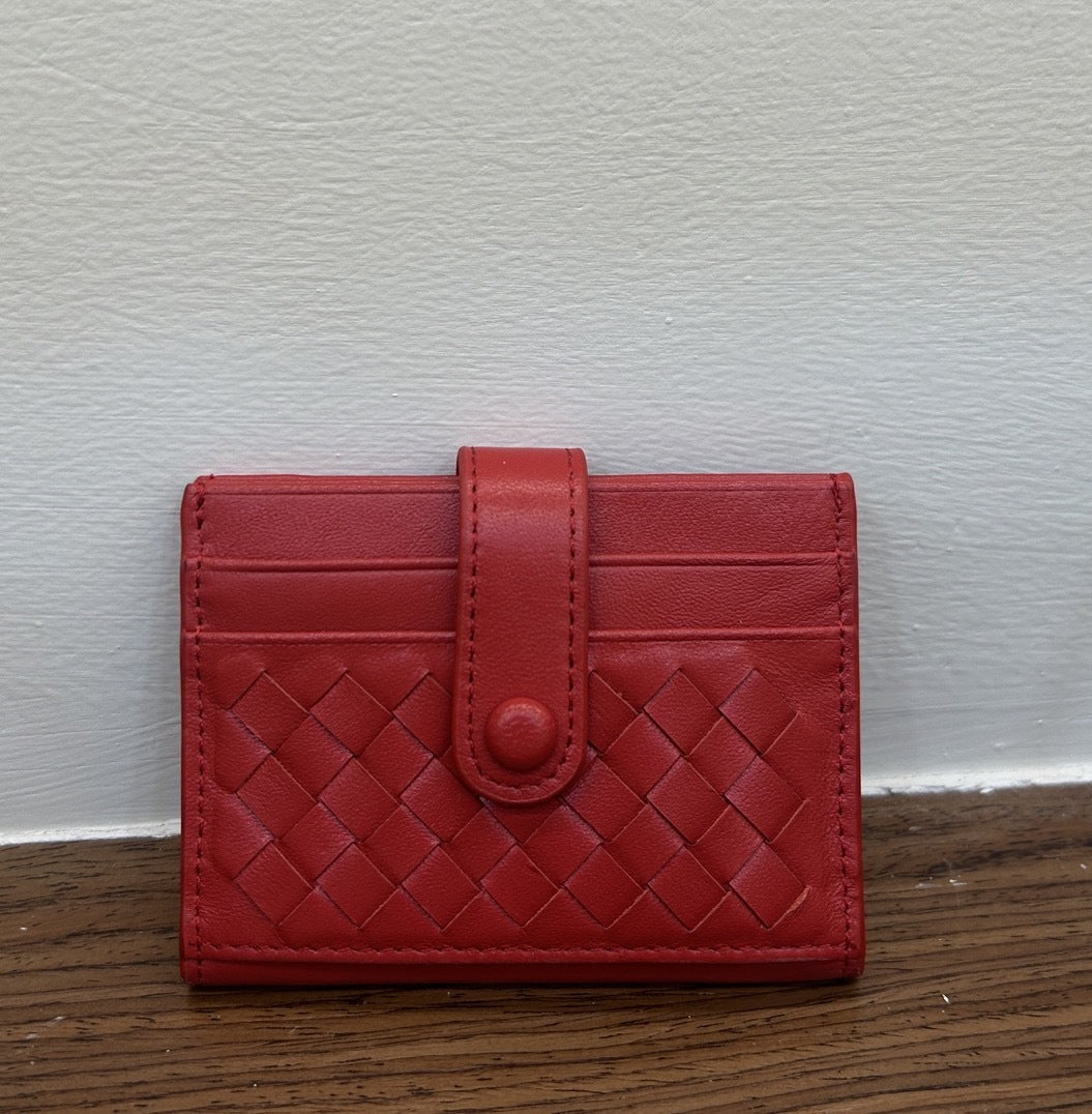 Women's & Men's & Sheepskin Leather Hand-woven Bank Woven Card Holder