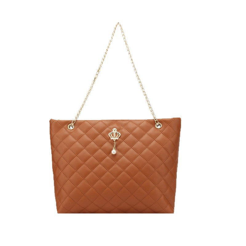 Fashion Diamond Embroidered Personalized Crown Hardware Decoration Tote Bags