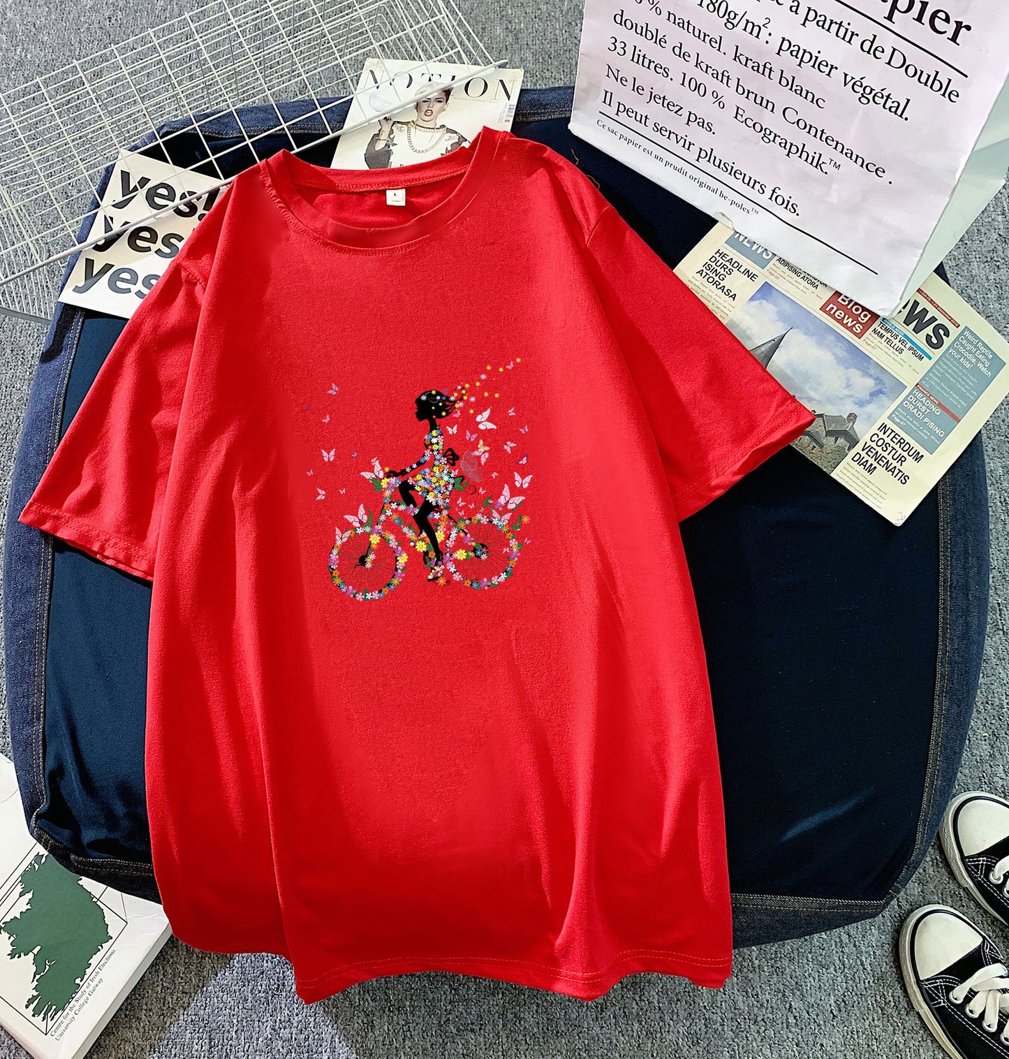 Women's Short-sleeved T-shirt Summer Korean Style Loose Blouses