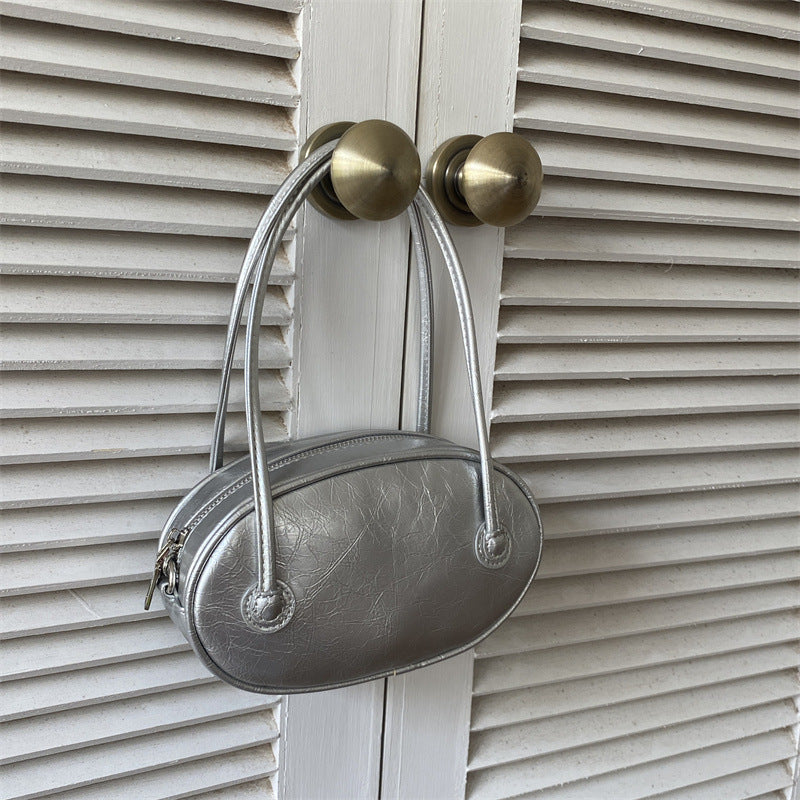 Women's Korean Style Niche Chain Oval Simple High Crossbody Bags