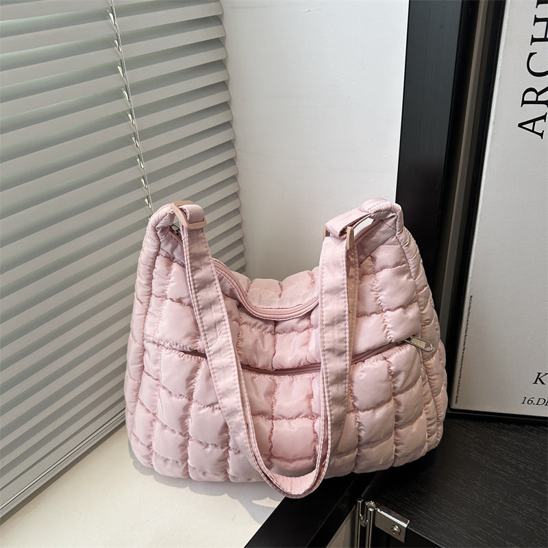 Embroidery Thread Fashion Pleated Cotton Clothing Korean Style Large Bags