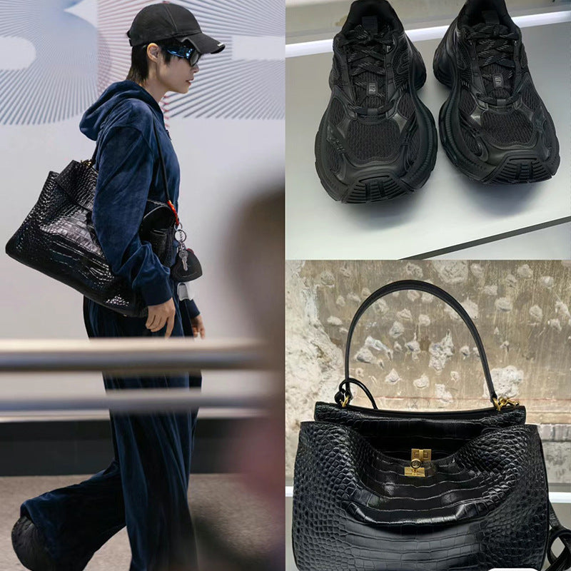 Matching Alligator Print Large Capacity Kelly Crossbody Bags