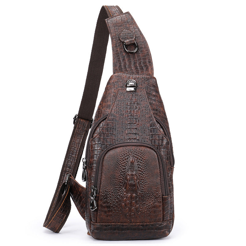 Men's Leather First Layer Trendy Large Capacity Men's Chest Bags