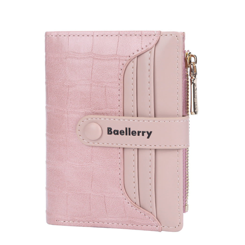 Women's Korean Style Fashion Short Multiple Slots Two Fold High Ladies Wallet