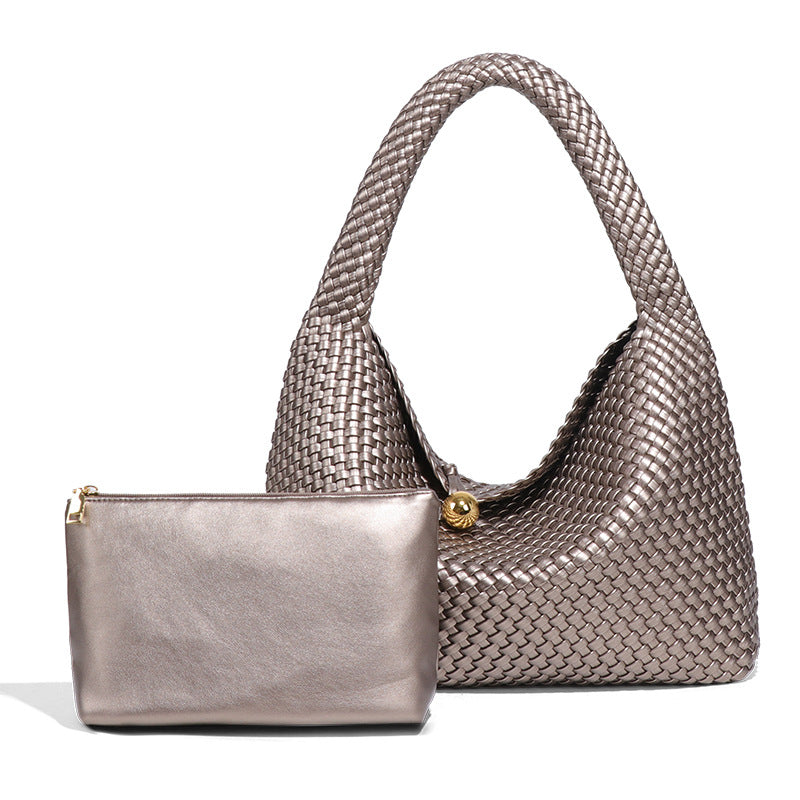 Women's Fashion Golden Ball Handmade Woven Texture Trendy Niche Bags