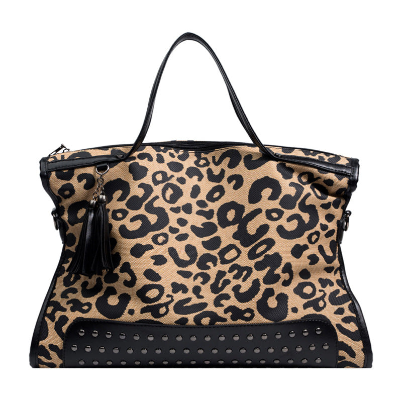 Women's Female Fashion Korean Trend Leopard Print Handbags
