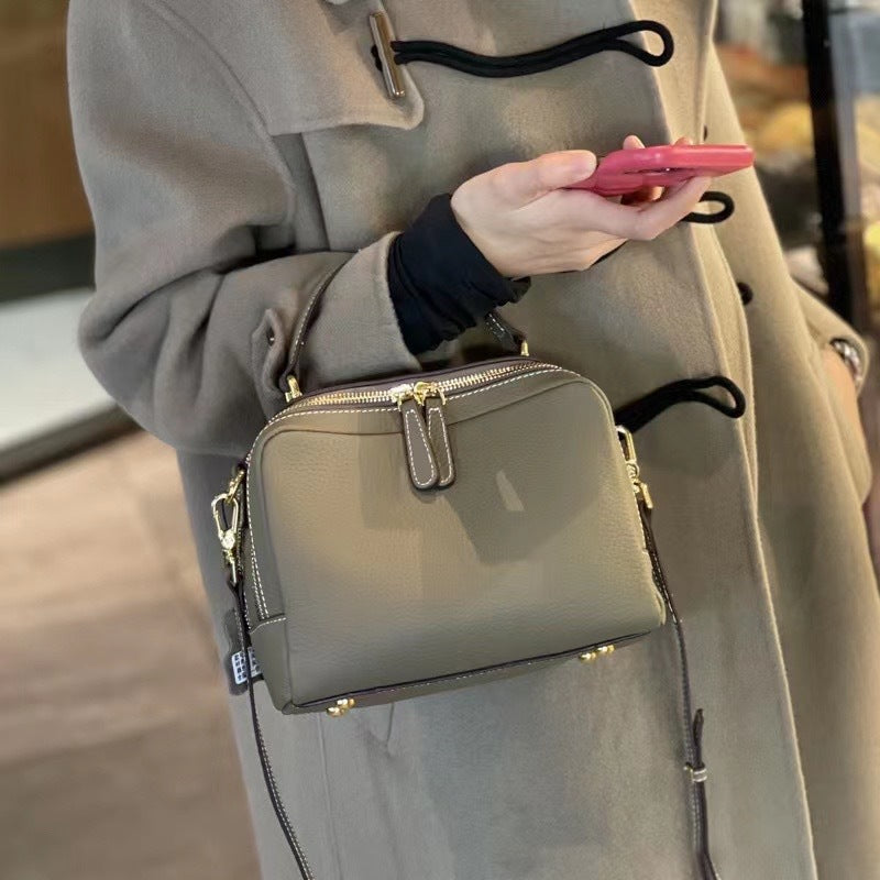 Women's Fashion Genuine Leather Boston First Layer Crossbody Bags
