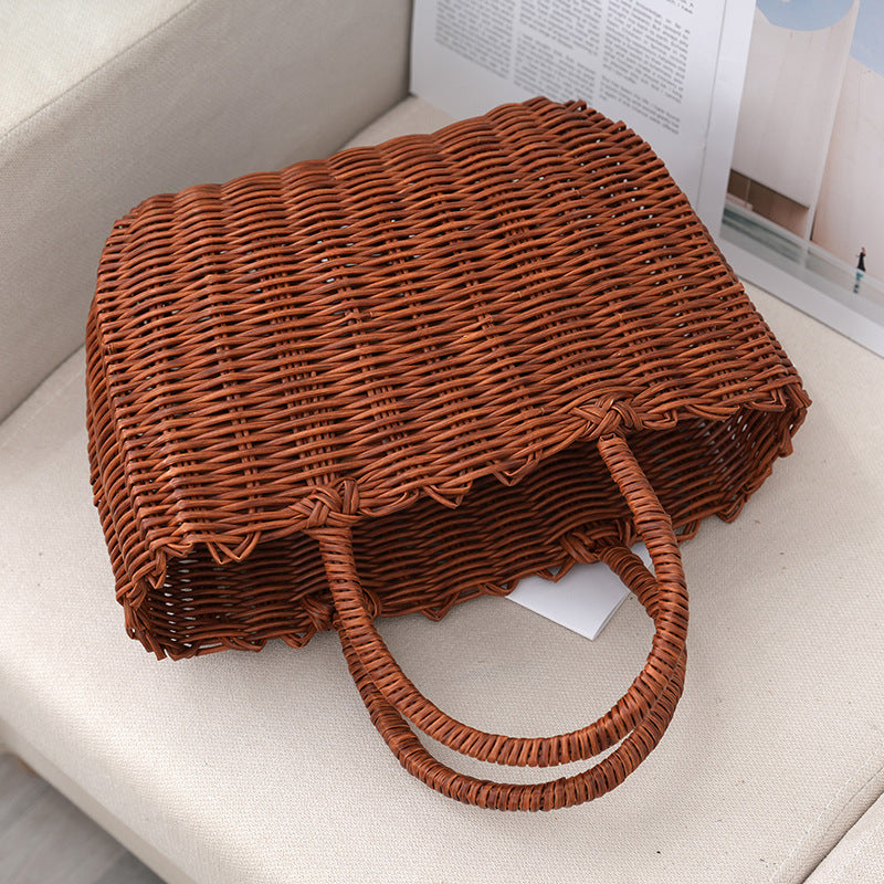 Women's Woven Large Capacity Totes Commuter Material Open Women's Handbag