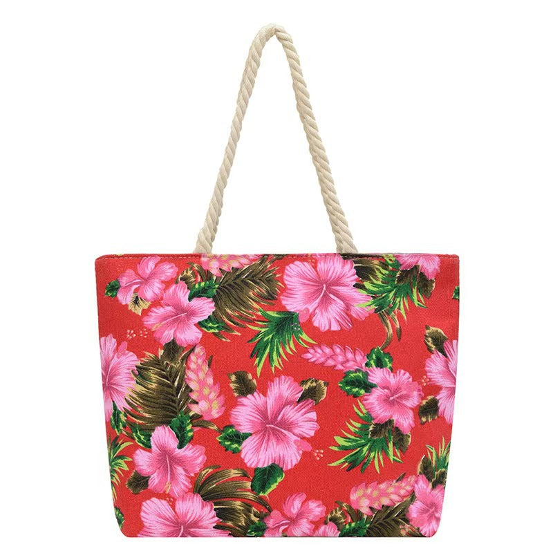 Women's Pattern Canvas Floral Cloth Ethnic Style Large Women's Shoulder Bag