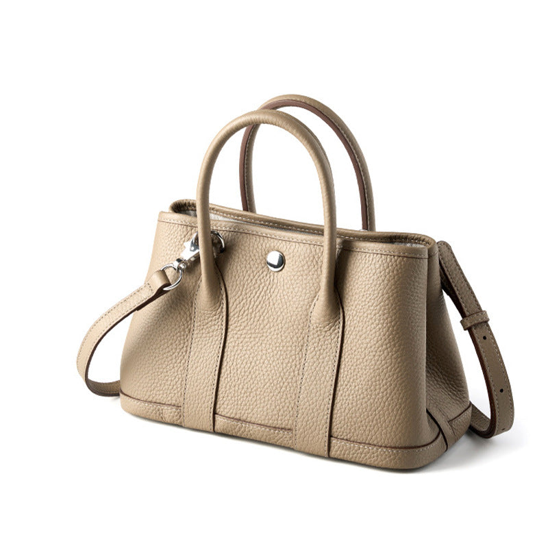 Women's Summer Genuine Leather Niche High Sense Portable Large Tote Bags