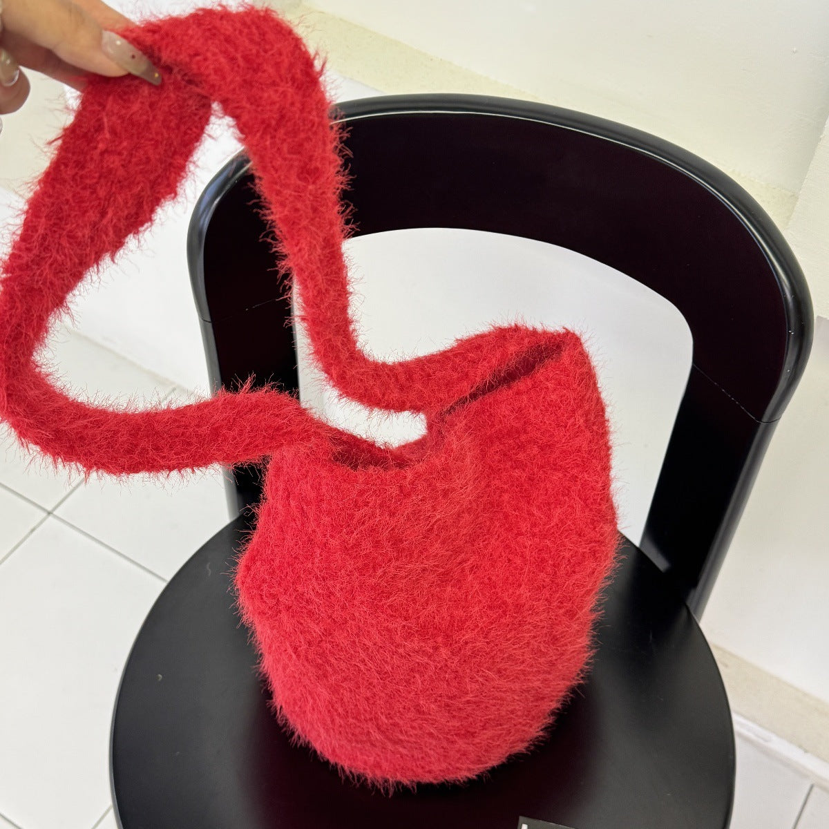 Fluffy Wool Veet Plush Large Capacity Women's Shoulder Bag