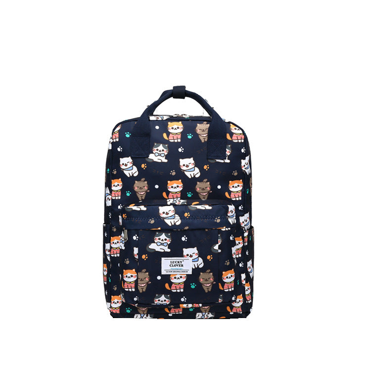 Men's Waterproof Floral Print Fresh Computer Schoolgirl Backpacks