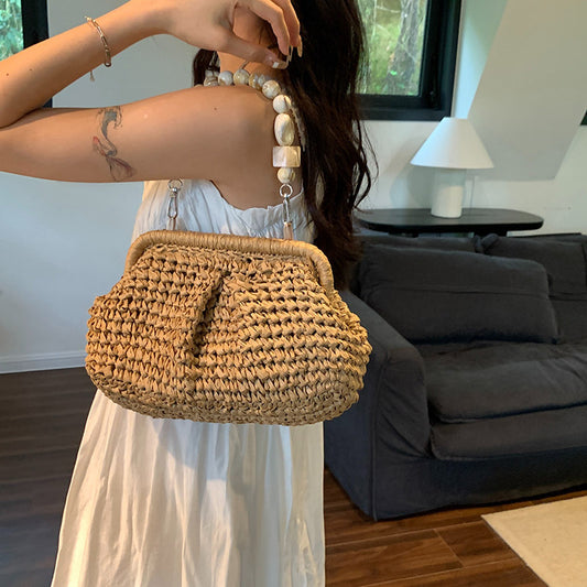 Fashion Summer Woven Shell Vacation Beach Shoulder Bags