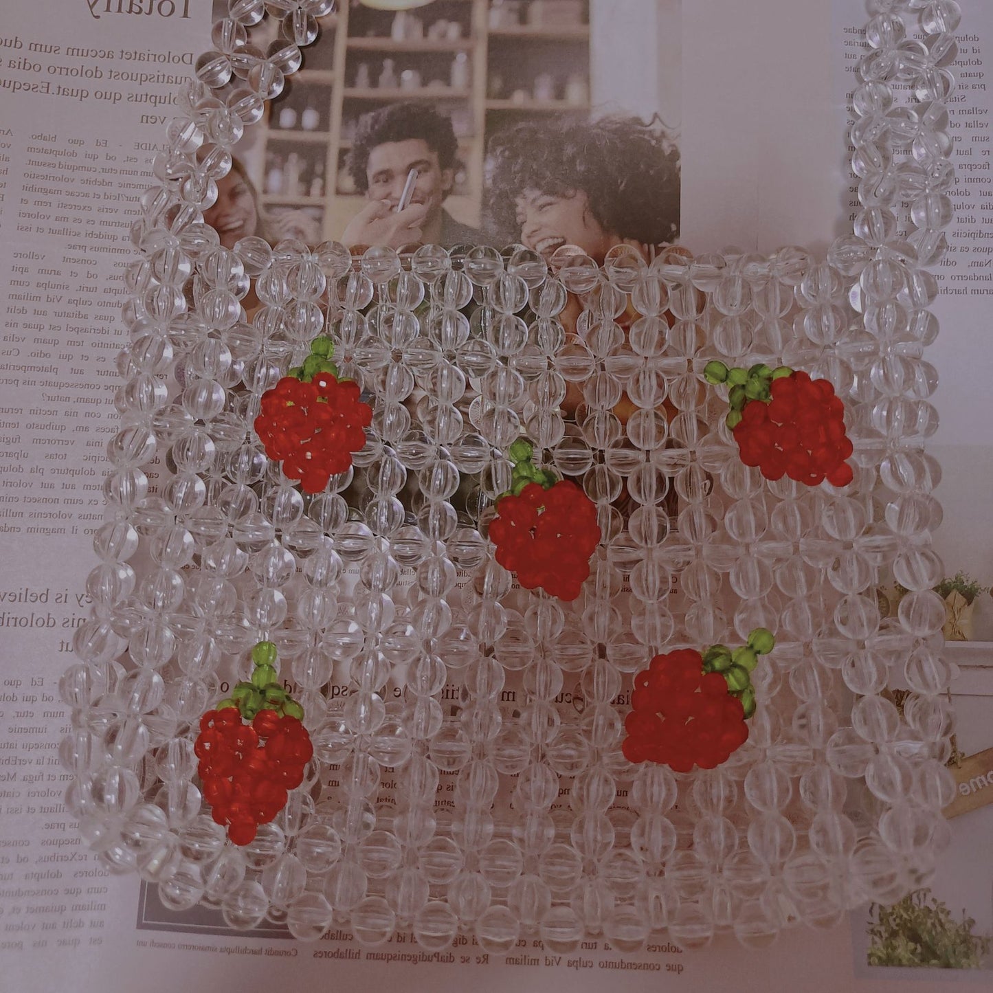 Beaded Beads Pearl Orange Juice Fairy Handmade Handbags