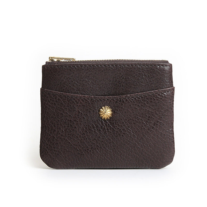 Men's Leather Zipper Driving License Vegetable Tanned Men's Wallets