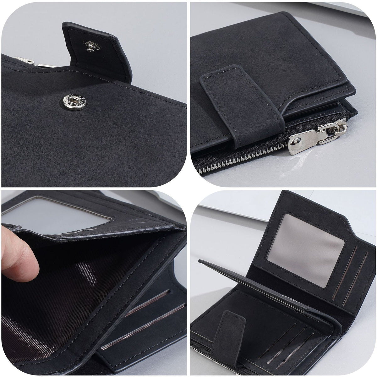 Men's Short High-grade Multiple Slots Trifold Simple Vertical Men's Wallets