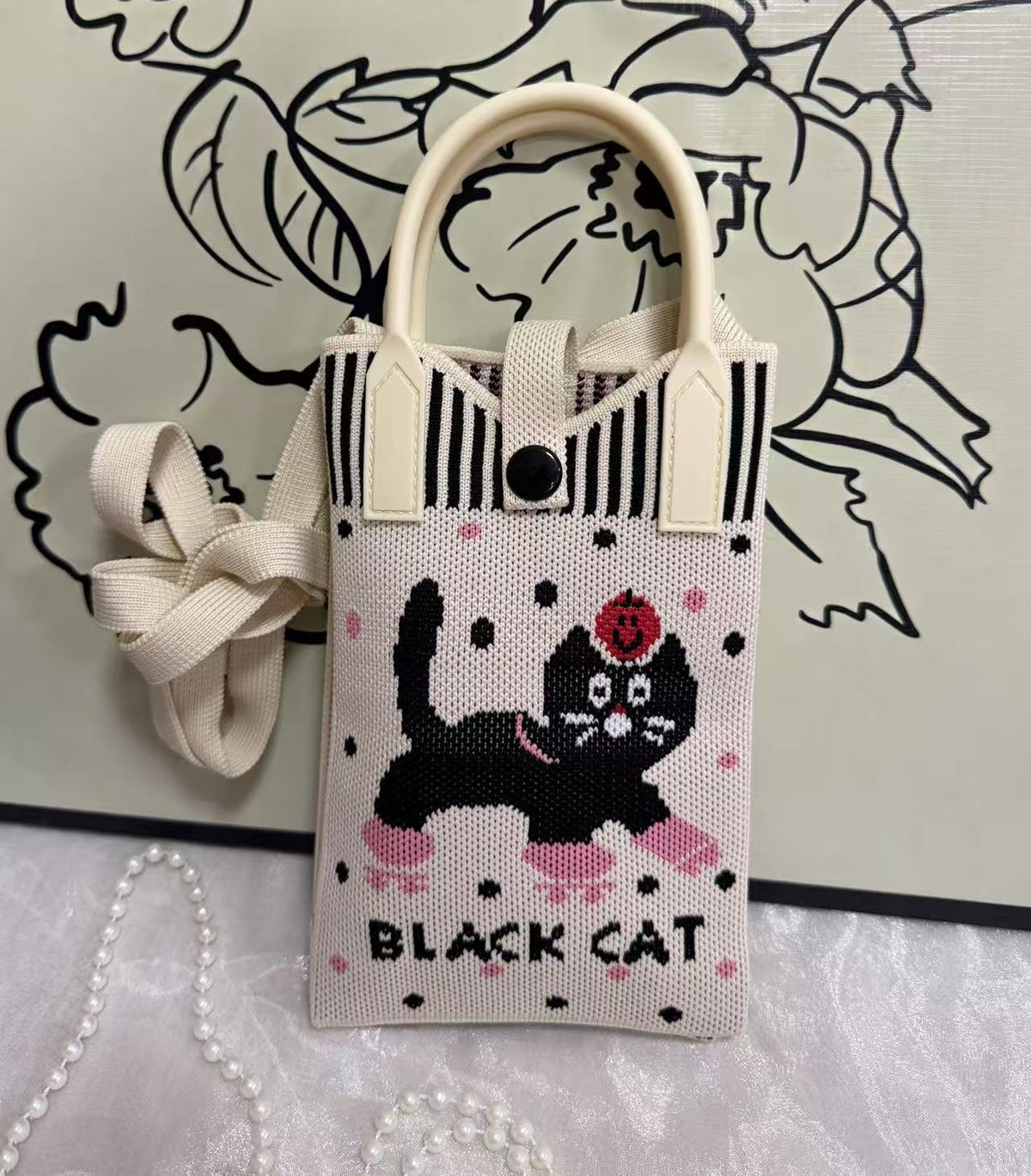Mobile Versatile Personality Cartoon Cute Lady Hand Bags