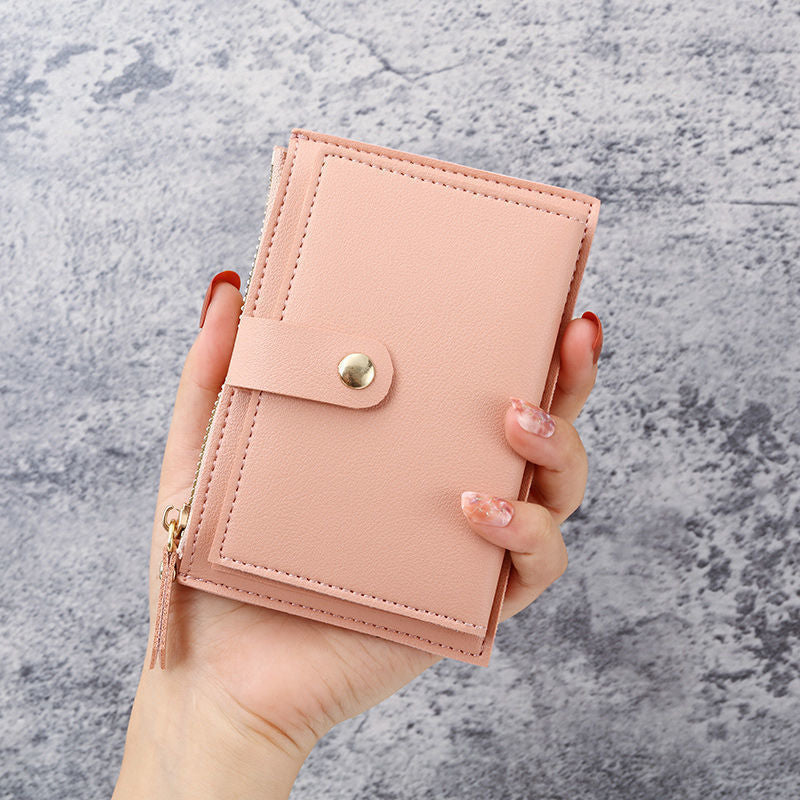 Charming Short Simple Zipper Multiple Slots Purses