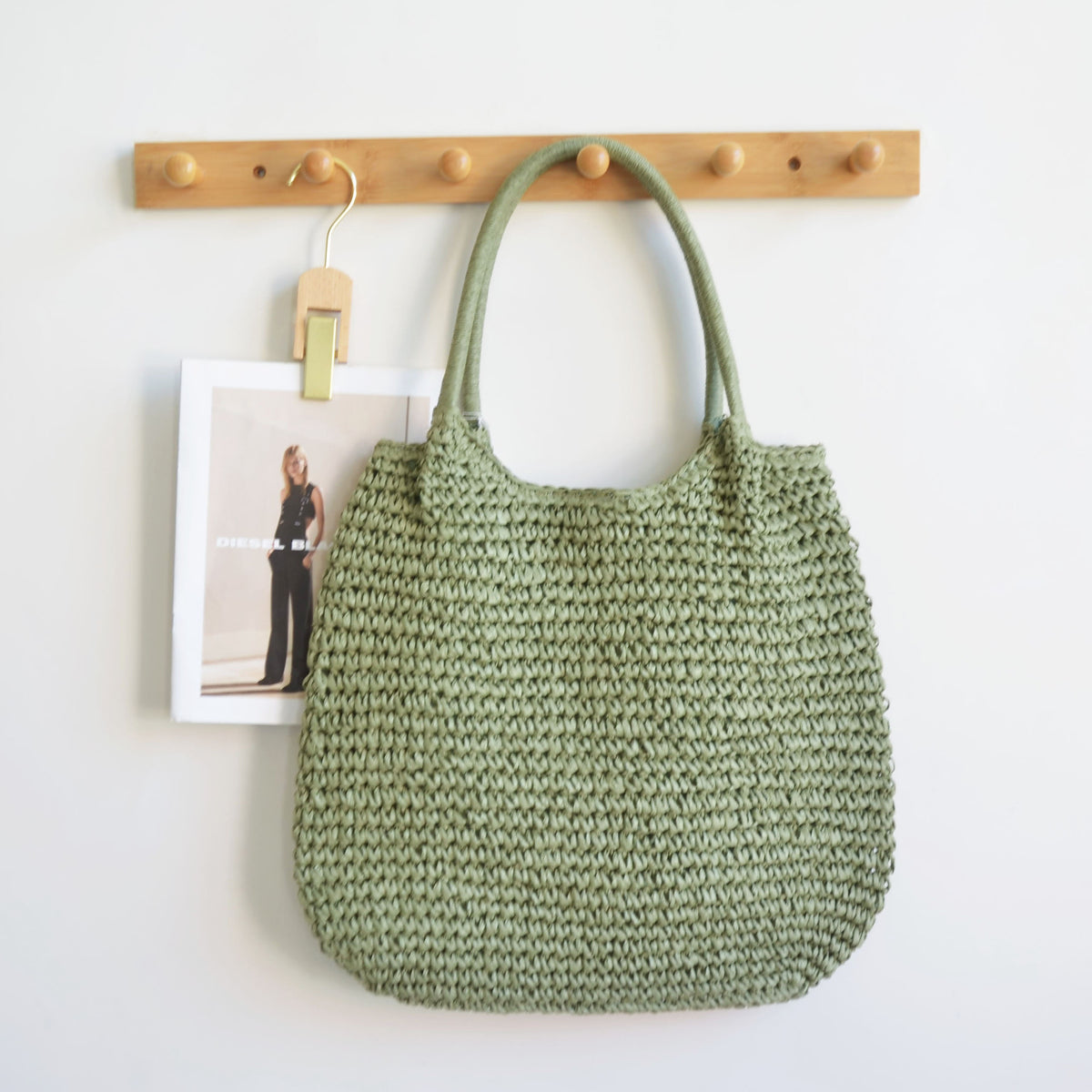 Capacity Straw Simple Style Commuter Hand Women's Shoulder Bag