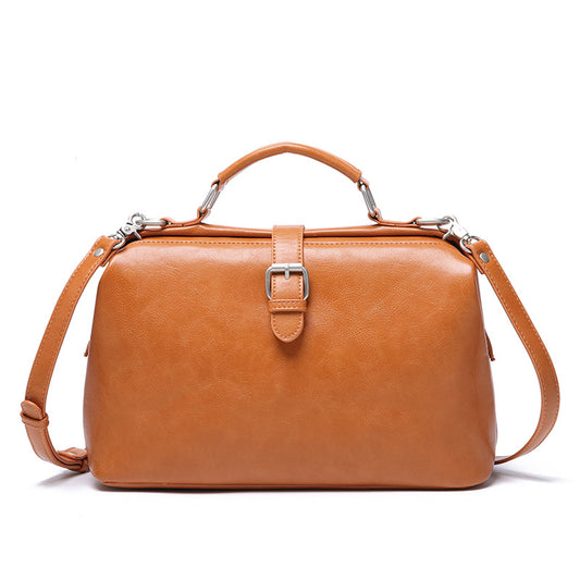 Women's Versatile Soft Leather Portable Fashion Shoulder Bags