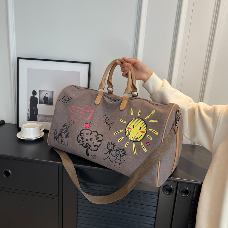 Women's Canvas Traveling Large Capacity Portable Lightweight Travel Bags